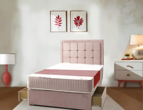 Bedrush Pink Divan Bed in 2FT6 To 6FT Super King Sizes