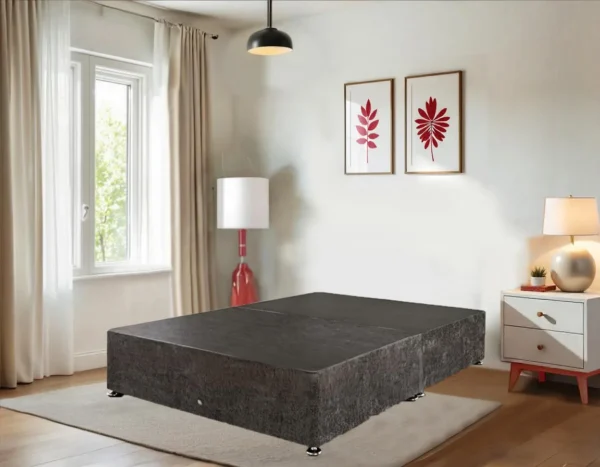 Hannah Charcoal Chenille Divan Base With Drawers 2